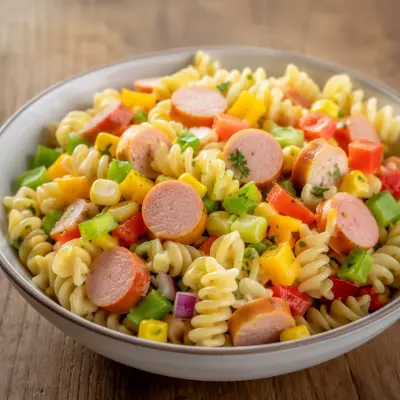 Nudelsalat mit Würstchen