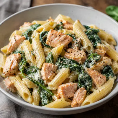 One Pot Spinat-Lachs Pasta